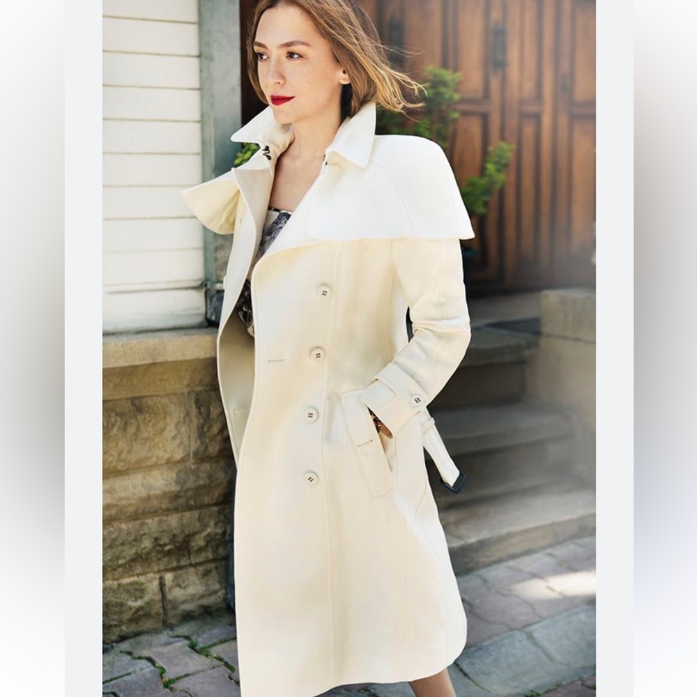 Burberry Prorsum Ivory Capelet Trench Coat